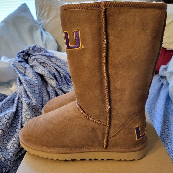 LSU GEAUX Tigers Roadies Women's size 9 Leather, Wool boots NEW - Picture 7 of 16